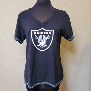 NFL Team Apparel Raiders V-neck Short Sleeve T-shirt Size 2XL (WT394)
